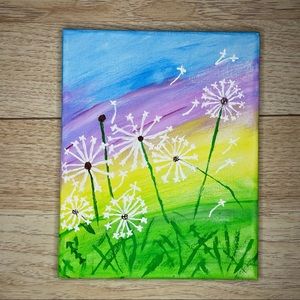 2/$30 8x10 canvas painting dandilions